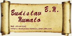 Budislav Mumalo vizit kartica